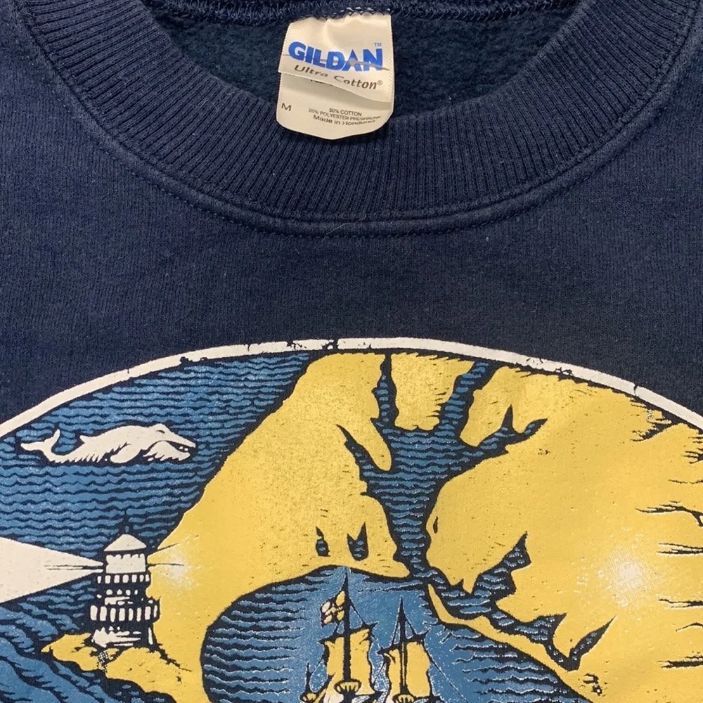 VINTAGE 90s Navy Blue Drakes Bay Crewneck Sweatshirt